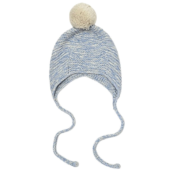 FAIR Pom 'Baby Alpaca' Hat - Powder Blue & Cloud
