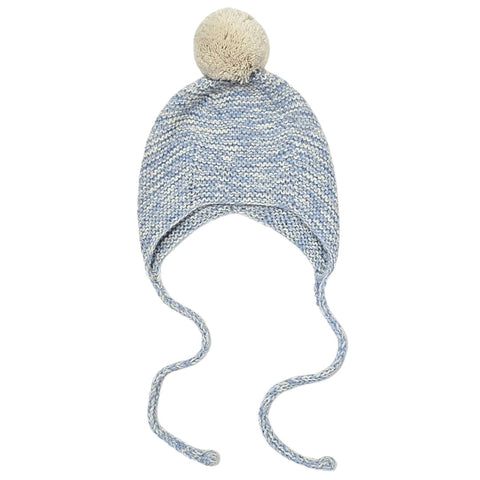 FAIR Pom 'Baby Alpaca' Hat - Powder Blue & Cloud