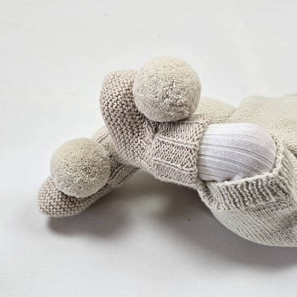 CLEO Pom 'Baby Alpaca' Booties - Linen & Cloud