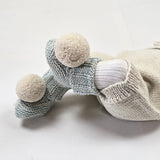 CLEO Pom 'Baby Alpaca' Booties - Mint & Cloud