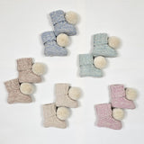 CLEO Pom 'Baby Alpaca' Booties - Powder Blue & Cloud