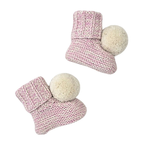 CLEO Pom 'Baby Alpaca' Booties - Pirouette & Cloud