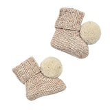 CLEO Pom 'Baby Alpaca' Booties - Dusty Blush & Cloud