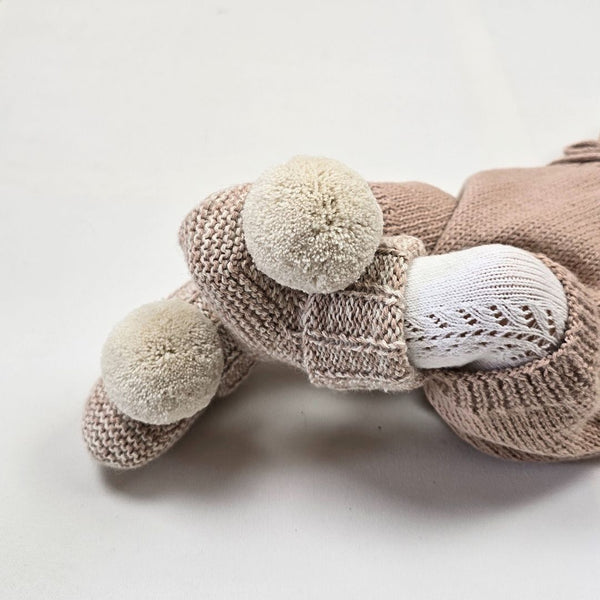 CLEO Pom 'Baby Alpaca' Booties - Dusty Blush & Cloud