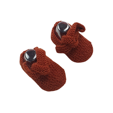 GET KNOTTED 'Alpaca' Baby Booties - Copper