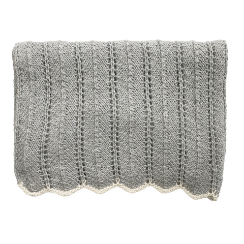 HEIRLOOM Lace 'Alpaca' Blanket - Silver (TWO LEFT)