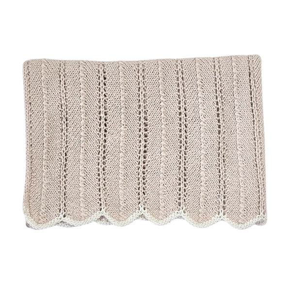 HEIRLOOM LACE 'Baby Alpaca' Blanket - Linen