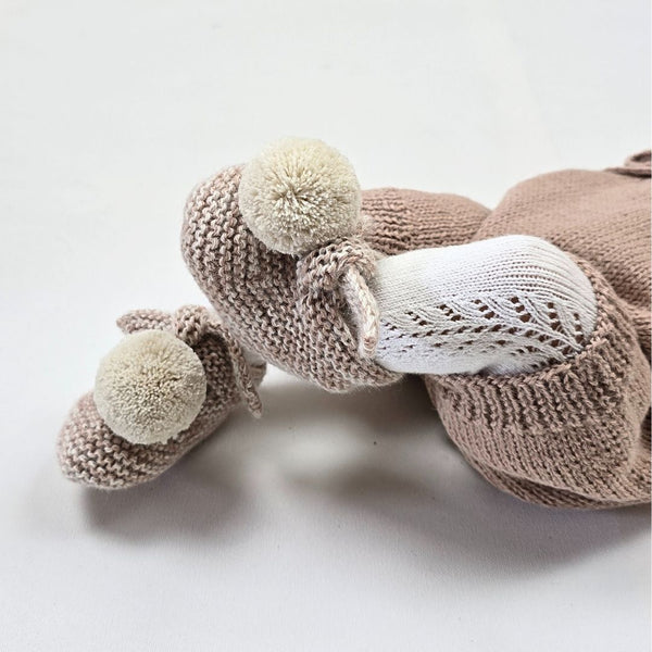 ARLO Pom 'Baby Alpaca' Booties - Dusty Blush & Cloud