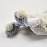 ARLO Pom 'Baby Alpaca' Booties - Powder Blue & Cloud