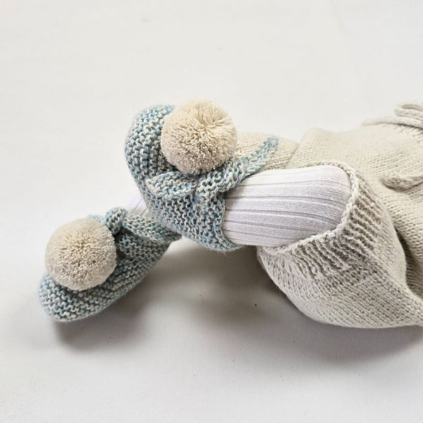 ARLO Pom 'Baby Alpaca' Booties - Mint & Cloud