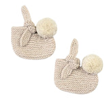 ARLO Pom 'Baby Alpaca' Booties - Linen & Cloud
