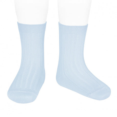CONDOR SOCKS - Ribbed Short in BABY BLUE (410)