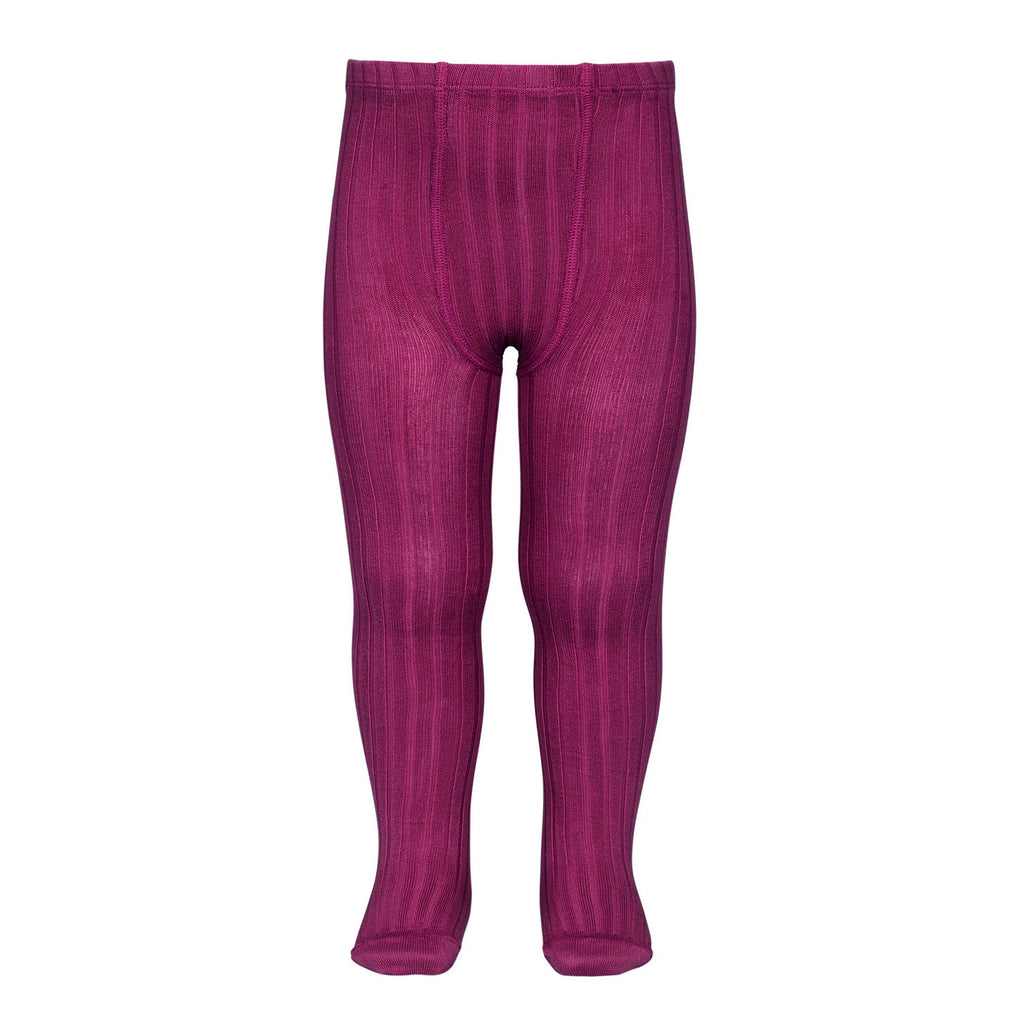 Condor Ribbed Tights CONDOR TIGHTS - Ribbed in CERISE (570) (TWO SIZES LEFT) – Millésime Baby