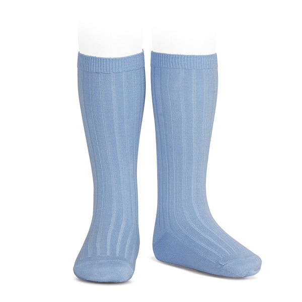 CONDOR SOCKS - Ribbed Knee-High in FRENCH BLUE (446)