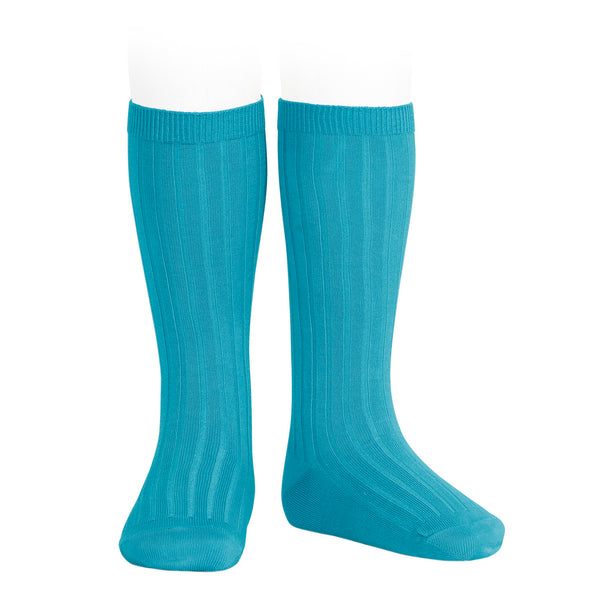 CONDOR SOCKS - Ribbed Knee-High in TURQUOISE (474)