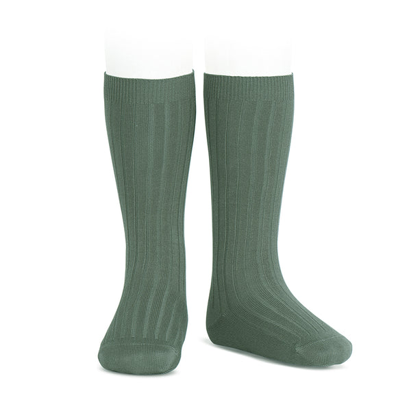 CONDOR SOCKS - Ribbed Knee-High in FOREST (761)