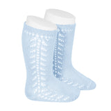 CONDOR SOCKS - Side Lace Knee-High in BABY BLUE (410)
