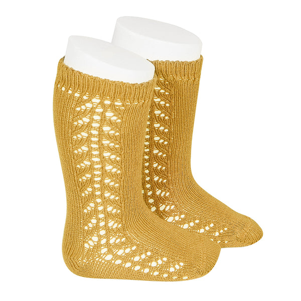 CONDOR SOCKS - Side Lace Knee-High in MOSTAZA (629)