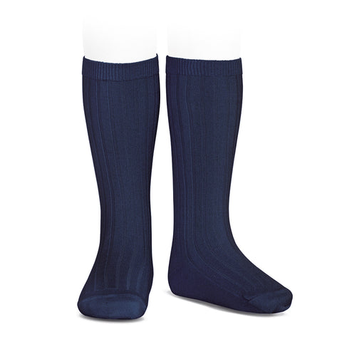 CONDOR SOCKS - Ribbed Knee-High in MIDNIGHT BLUE (480)