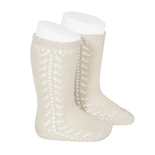 CONDOR SOCKS - Side Lace Knee-High in LINEN (304)