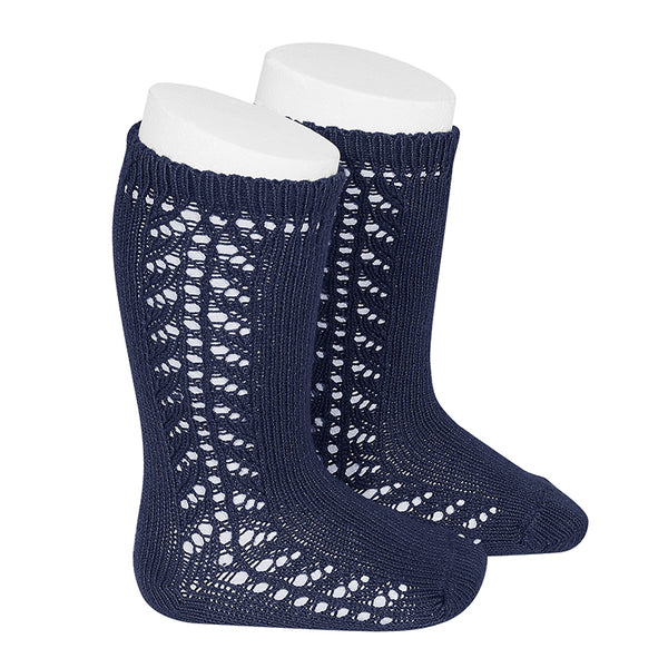 CONDOR SOCKS - Side Lace Knee-High in MIDNIGHT BLUE (480)