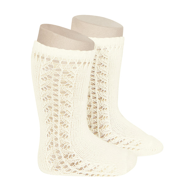 CONDOR SOCKS - Side Lace Knee-High in IVORY (303)