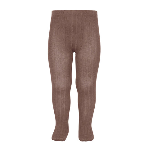 CONDOR TIGHTS - Ribbed in PRALINE (314)  Size 6-12M - (LAST PAIR)