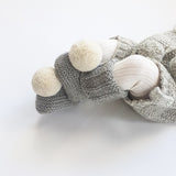 CLEO 'Alpaca' Baby Booties - Solid Silver & Cloud Pom (TWO SIZES LEFT)