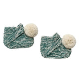 ARLO 'Alpaca' Baby Booties - Marbled Emerald & Cloud Pom (TWO SIZES LEFT) - ARCHIVE SALE