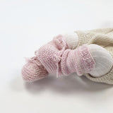PEARL Baby 'Alpaca' Booties - Marbled Candy Pink & Cloud