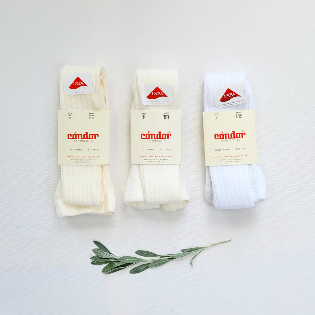 CONDOR TIGHTS - Ribbed in SNOW (200) – Millésime Baby