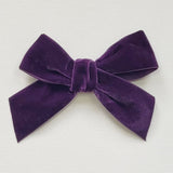 LUCIA 'Velvet' Hair Bow Clip - Large - Purple Shades