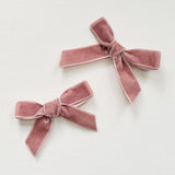 LUCIA 'Velvet' Hair Bow Clip (SET OF 2) - Small - Pink Shades