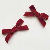 LUCIA 'Velvet' Hair Bow Clip (SET OF 2) - Small - Brown Shades