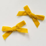 LUCIA 'Velvet' Hair Bow Clip (SET OF 2) - Small - Brown Shades