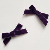 LUCIA 'Velvet' Hair Bow Clip (SET OF 2) - Small - Purple Shades