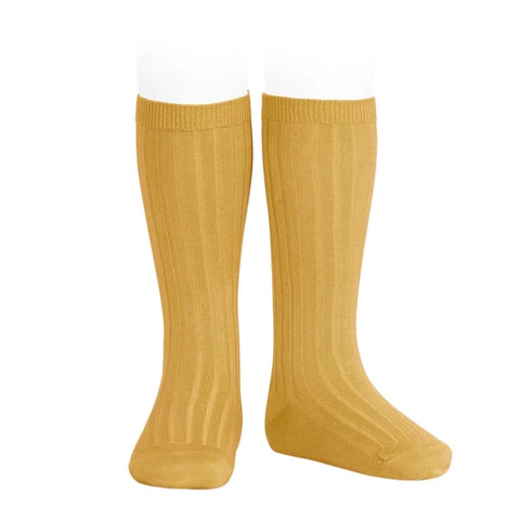 CONDOR SOCKS - Ribbed Knee-High in CURRY (645)