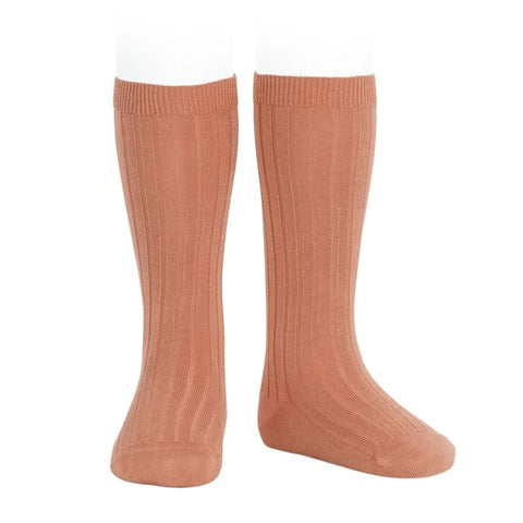 CONDOR SOCKS - Ribbed Knee-High in CLAY - Size 00 (560) - (LAST PAIR)