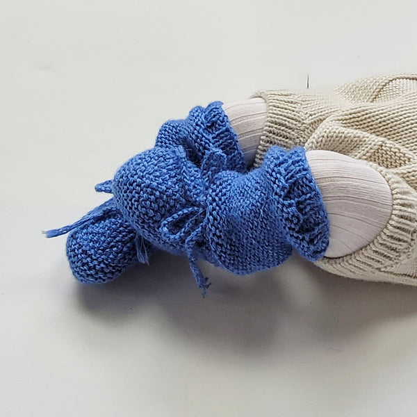 PEARL Baby 'Alpaca' Booties - Solid Azure