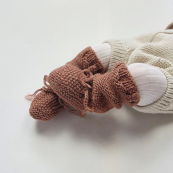 PEARL Baby 'Alpaca' Booties - Solid Terracotta