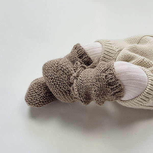 PEARL Baby 'Alpaca' Booties - Solid Latte