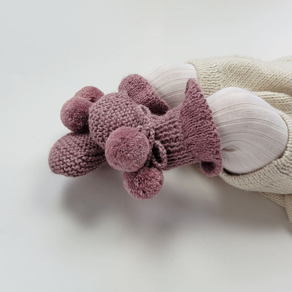 MIMI Frilled 'Alpaca' Baby Booties - Periwinkle (TWO SIZES LEFT)