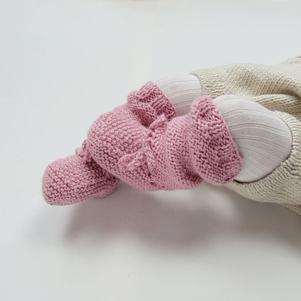 PEARL Baby 'Alpaca' Booties - Solid Blush Pink