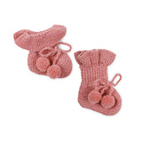 MIMI Frilled 'Alpaca' Baby Booties - Salmon Pink (TWO SIZES LEFT)