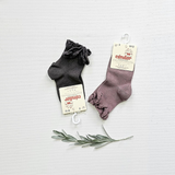 CONDOR SOCKS - Ruffle Lace Edging Short Socks in IRIS (174)