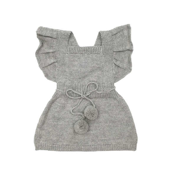 ANOUK Frilled 'Alpaca' Pinafore- Silver (BIG SIZES)(TWO SIZES LEFT)